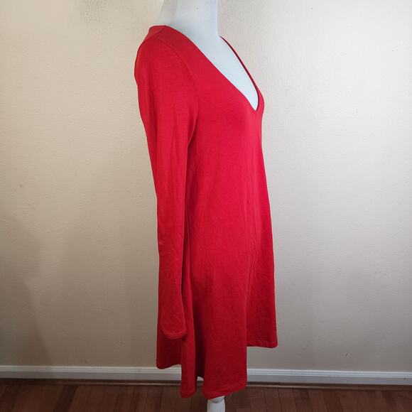 Express Women's Modal Blend Long Sleeve A Long Dress Size Small V Neck New - Picture 2 of 6